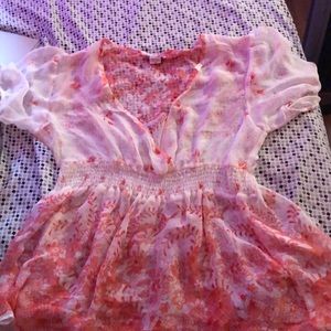 White with design Mesh blouse